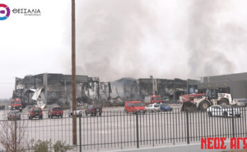 Φωτιά στην μπισκοτοβιομηχανία «Βιολάντα» στα Τρίκαλα