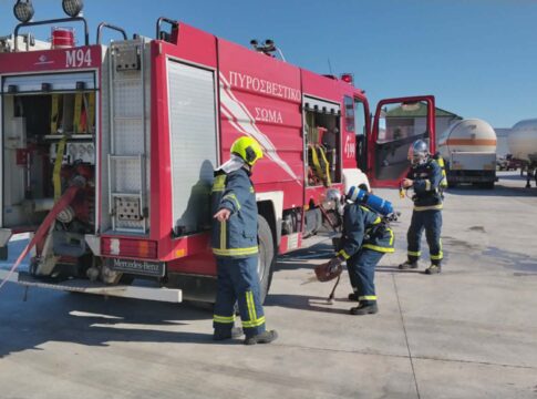 Άσκηση ετοιμότητας της Πυροσβεστικής σε εγκαταστάσεις επιχείρησης υγραερίου