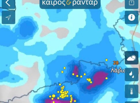 Μπουρίνι με ισχυρούς ανέμους και χαλαζόπτωση στον Παλαμά