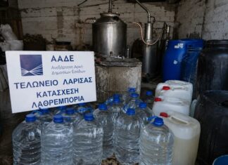 Ο έλεγχος της ΑΑΔΕ έφερε σφράγισμα εγκατάστασης στον Τύρναβο για παράνομο απόσταγμα