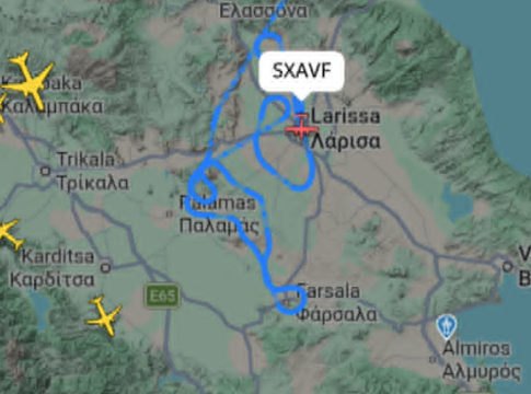 Πτήση αντιχαλαζικής προστασίας πάνω από τον κάμπο - ισχυροί άνεμοι στην Καρδίτσα(ΦΩΤΟ)
